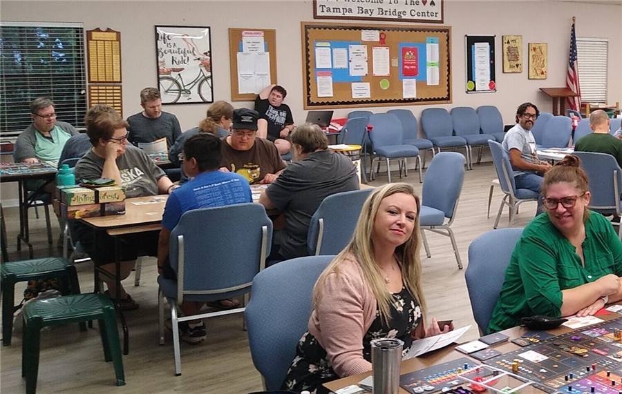 Members playing games together at Tampa Gaming Guild