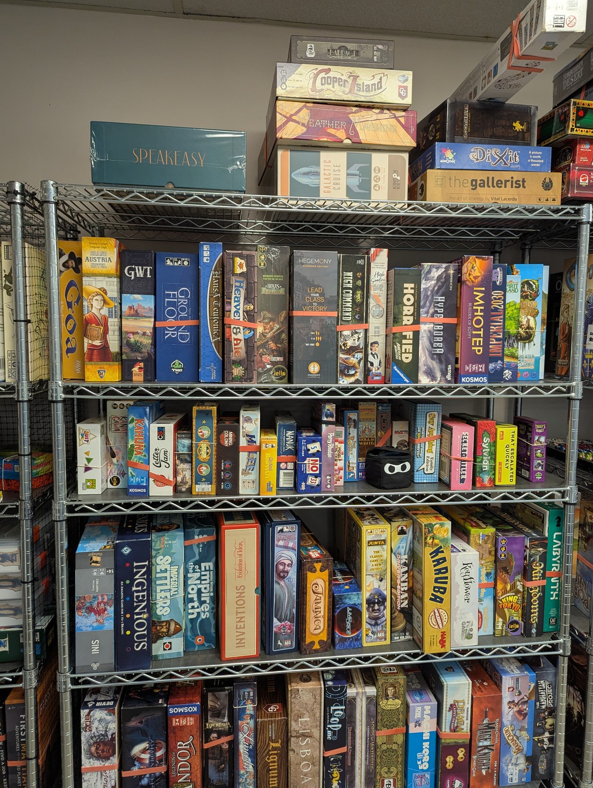 Tampa Gaming Guild full game library shelf